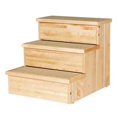 Elevate Your Pet's Comfort with Natural Birch Wooden Stairs