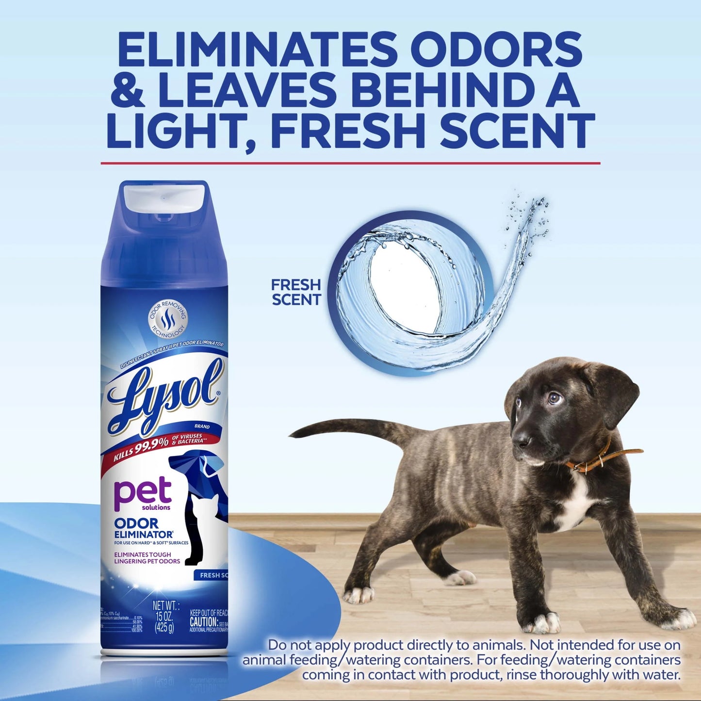 Pet Odor Eliminator Spray - Powerful Sanitizing & Disinfecting Solution for Lasting Freshness, 15oz