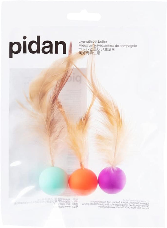 Interactive Feather Cat Balls - 3PCS Silica Gel Toys for Indoor Cats