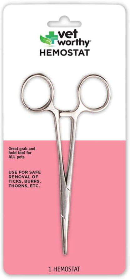 Professional Stainless Steel Pet Hemostat - Effortlessly Remove Hair, Burrs, and Thorns for Cats and Dogs