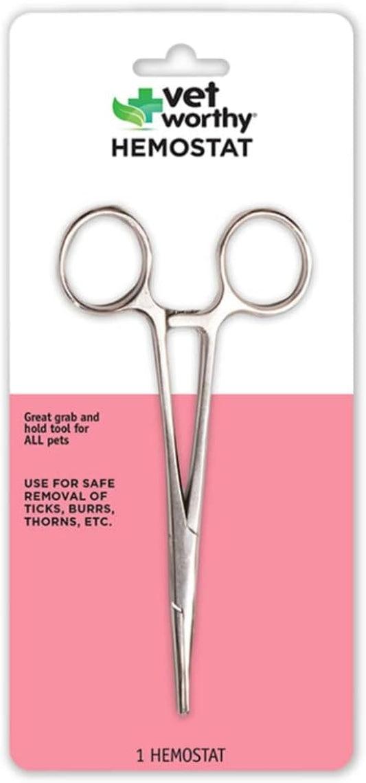 Professional Stainless Steel Pet Hemostat - Effortlessly Remove Hair, Burrs, and Thorns for Cats and Dogs