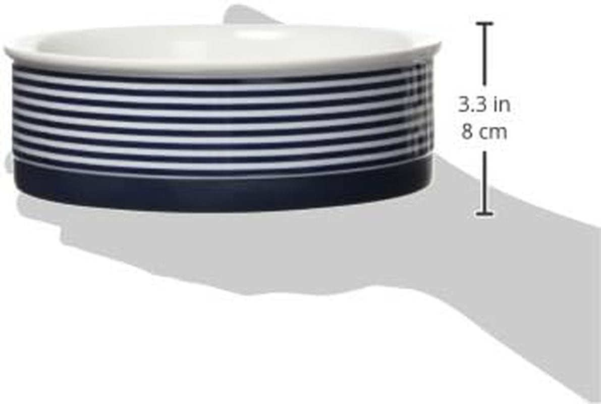 Paw & Patch Nautical Blue Ceramic Pet Collection - Large 2-Piece Set (7.5"x2.4")