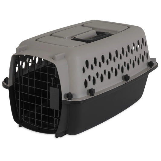 Portable X-Small Pet Kennel - 19" Plastic Dog Crate for Pets Up to 10 Lbs