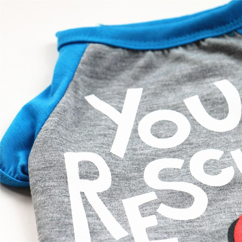 Adorable Gray Summer Pet Shirt - Cute Print Vest for Small Dogs & Cats (M)